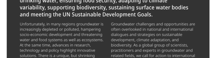 Global groundwater sustainability: A call to action